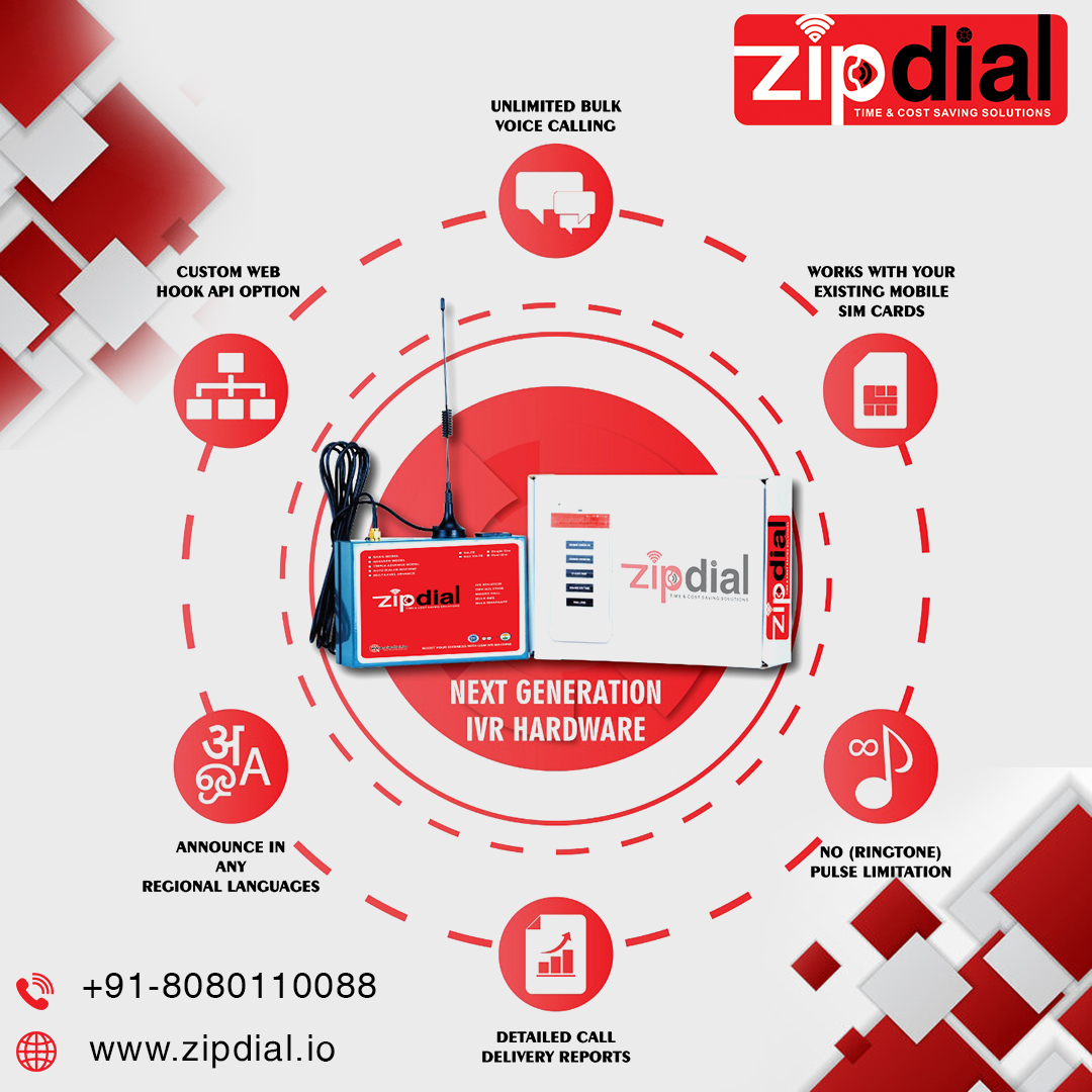 Zipdial IVR, Auto Dialer, OBD and Voice Call Machine